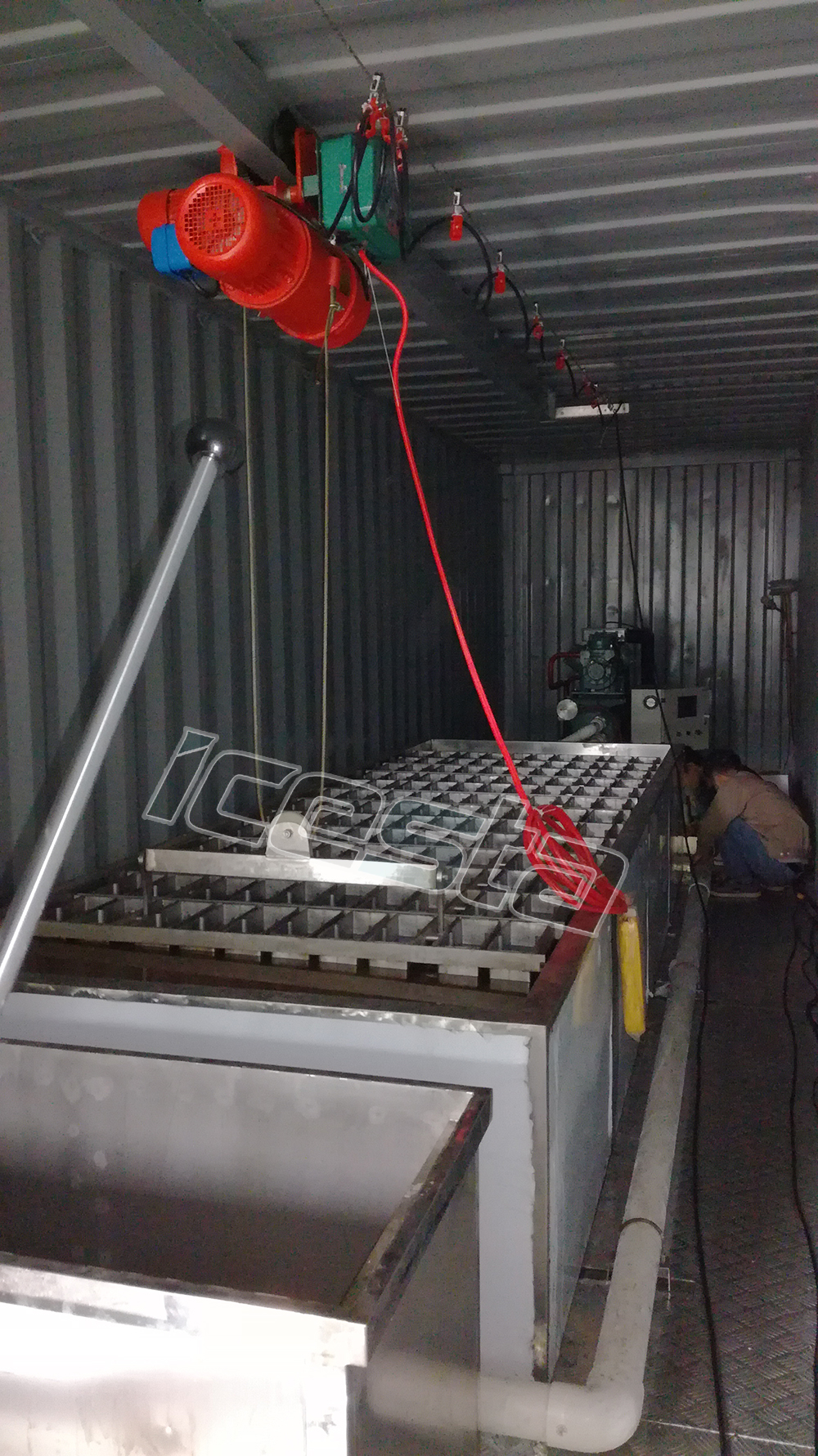 Brine Cooling Block ice machine with 5 ton - 200 ton/day,ice size from 10kg to 150kg per piece for ice factory 10