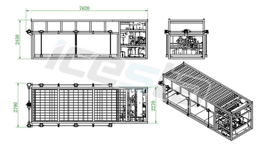 Direct Cooling block ice machine 10 tons daily Customized in Icesta From China 9