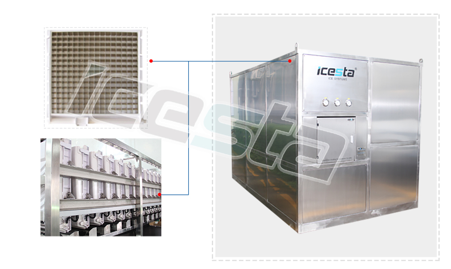 Industrial cube ice machine 3ton water cooling ICESTA Energy Saving High Productivity 10