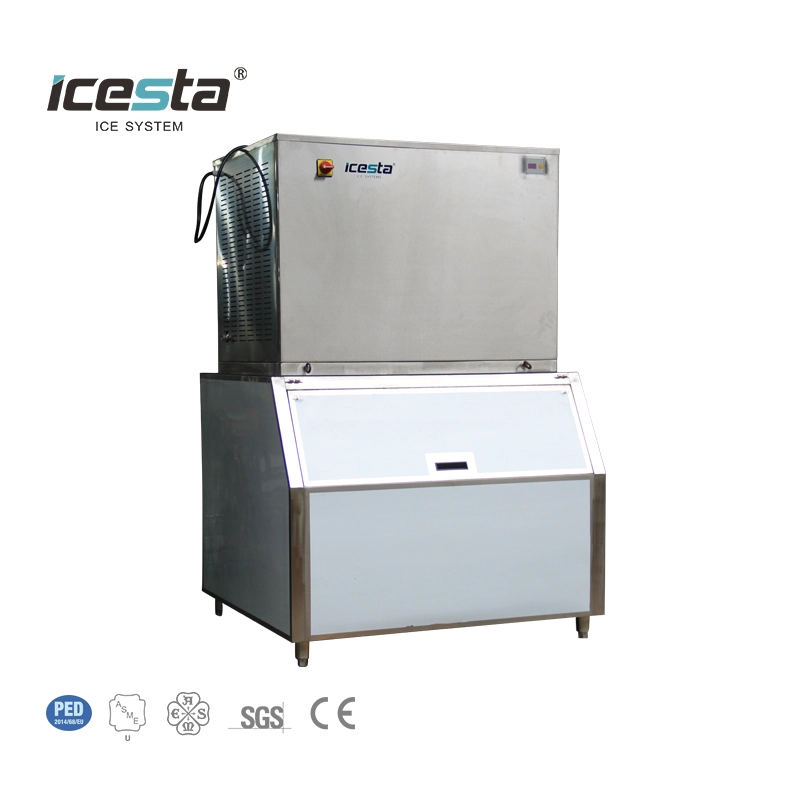 Flake ice machine with 1t water cooling stainless steel for Food Reservation.SuperMarket 1