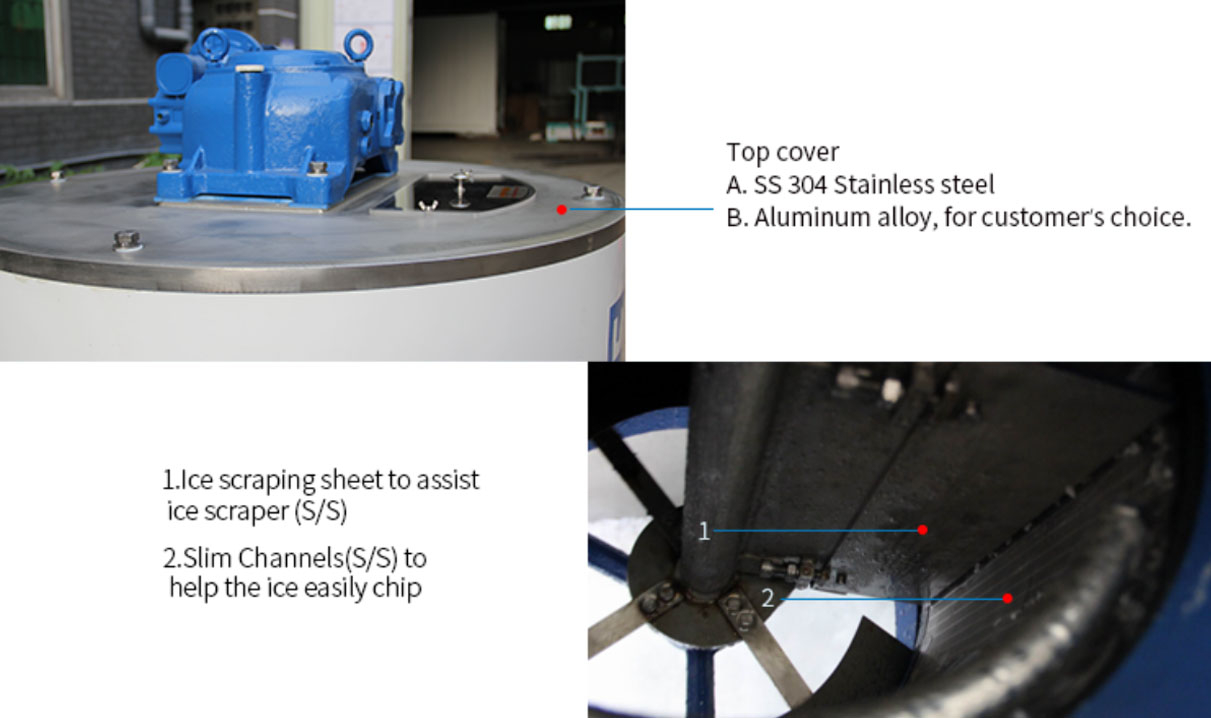 High Quality Edible stainless steel flake ice machine 1-2t for meat sausage Company 12