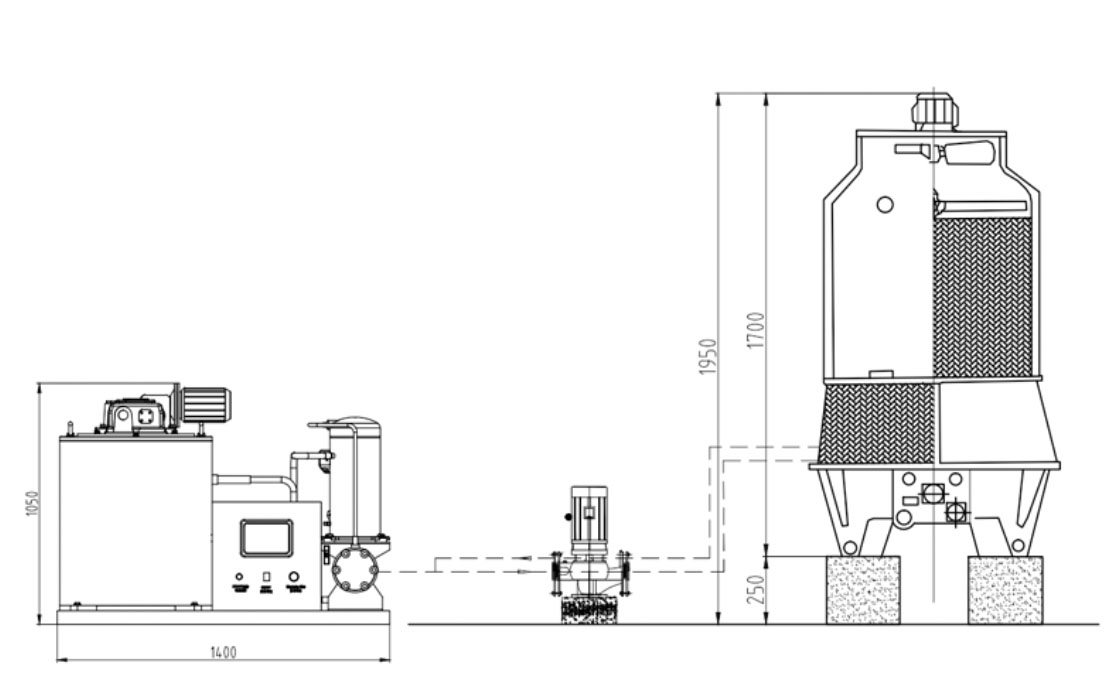 High Quality Edible stainless steel flake ice machine 1-2t for meat sausage Company 15