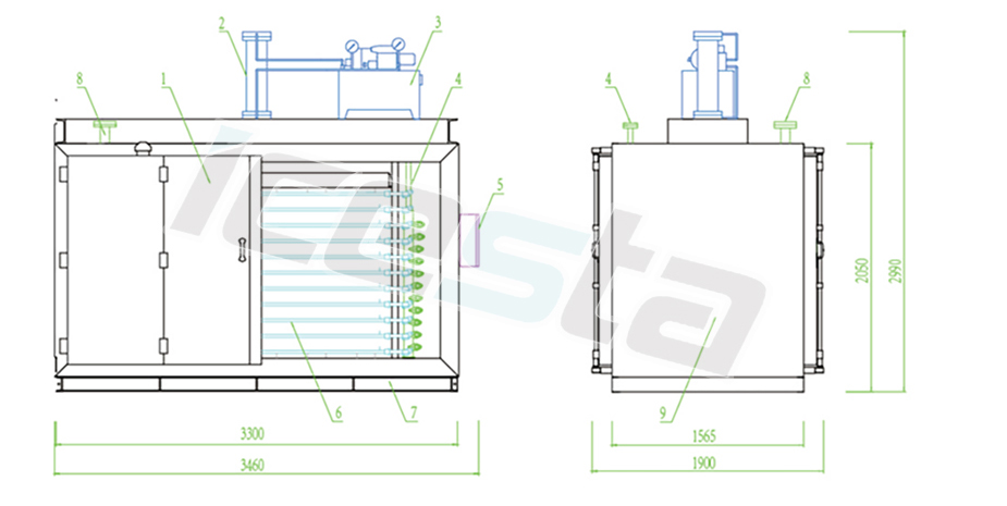 Low temp Plate freezer Condensing unit from ICESTA 26