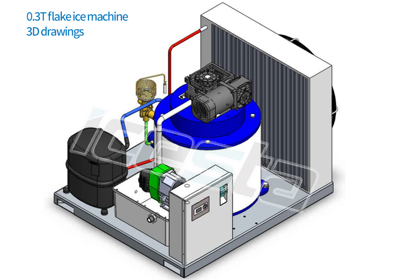 Flake ice machine with 0.5t freshwater air cooling High Productivity Long Service Life for Food Processing Industry 13