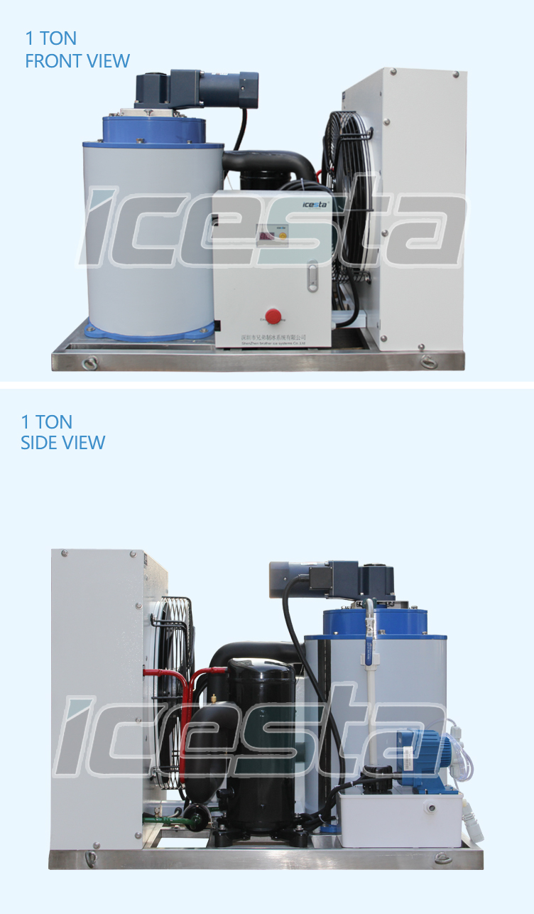 Flake ice machine with 0.5t freshwater air cooling High Productivity Long Service Life for Food Processing Industry 21