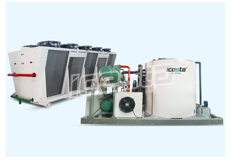 Industrial flake ice machine with 30t 40t 50t Piston compressors rack For Food Processing/ concrete construction project 22