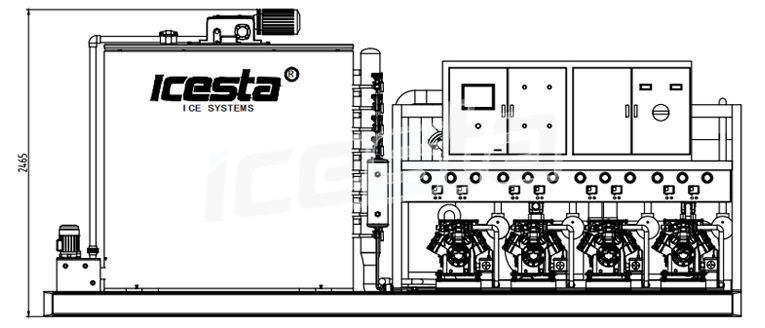 Industrial flake ice machine with 30t 40t 50t Piston compressors rack For Food Processing/ concrete construction project 13