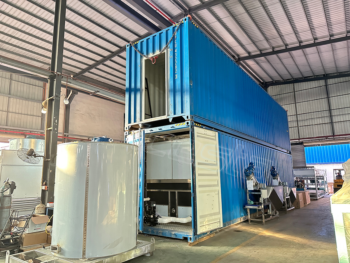 All-In-One Containerized Plate Ice Plant & Auto Storing & Delivery System with 30t -  80t  For concrete cooling 8