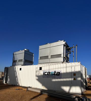 All-In-One Containerized Plate Ice Plant & Auto Storing & Delivery System with 30t -  80t  For concrete cooling 35