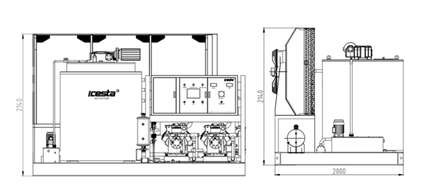 Industrial flake ice machine food grade stainless steel from ICESTA 32