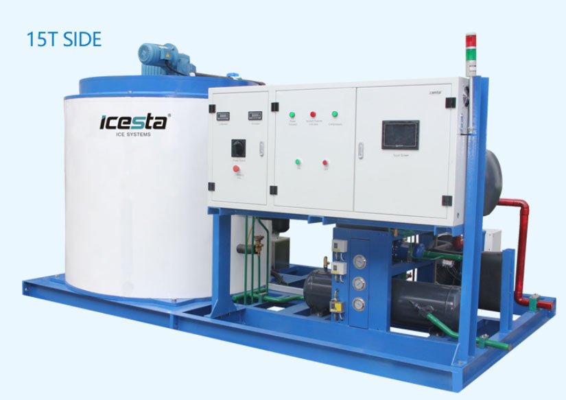 Industrial flake ice machine food grade stainless steel from ICESTA 42