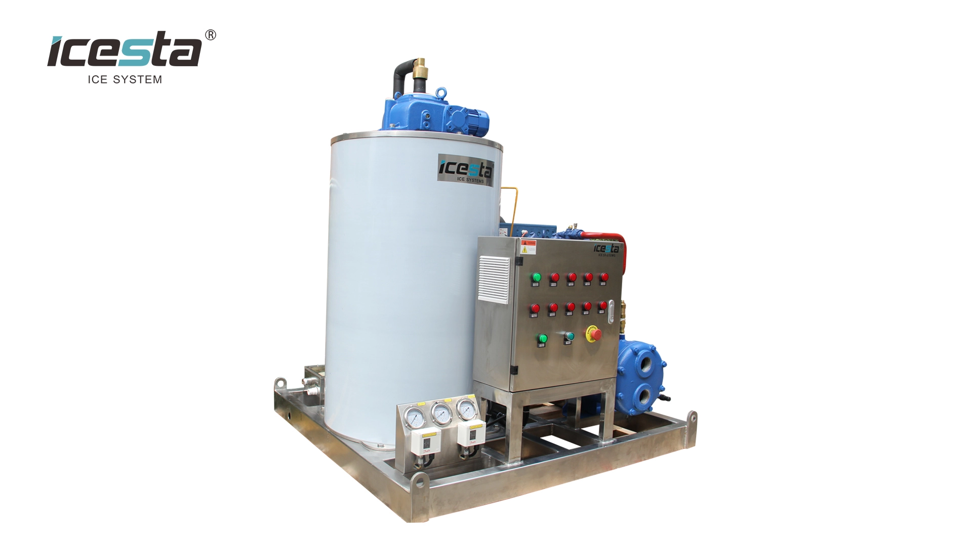 Quality Sea Water Flake ice Machine 1 ton for fishin Manufacturer | ICESTA Ice System 1