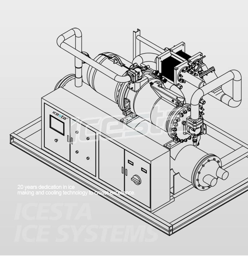 Water chiller 100 ton with  60m³/h Water Cooled Screw Chiller for Fishery Hatchery / Food Processing Industry 10