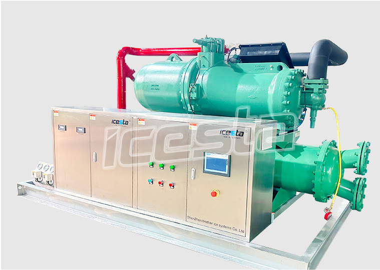 Water chiller 100 ton with  60m³/h Water Cooled Screw Chiller for Fishery Hatchery / Food Processing Industry 21