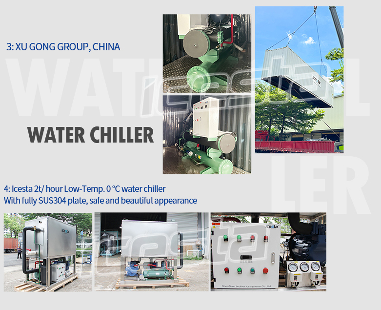 Water chiller 100 ton with  60m³/h Water Cooled Screw Chiller for Fishery Hatchery / Food Processing Industry 18