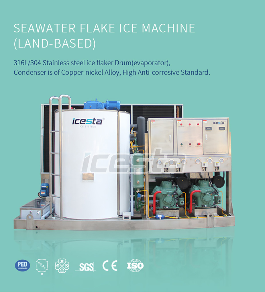 Seawater flake ice machine 10t stainless steel air cooling (land-based) from ICESTA 8