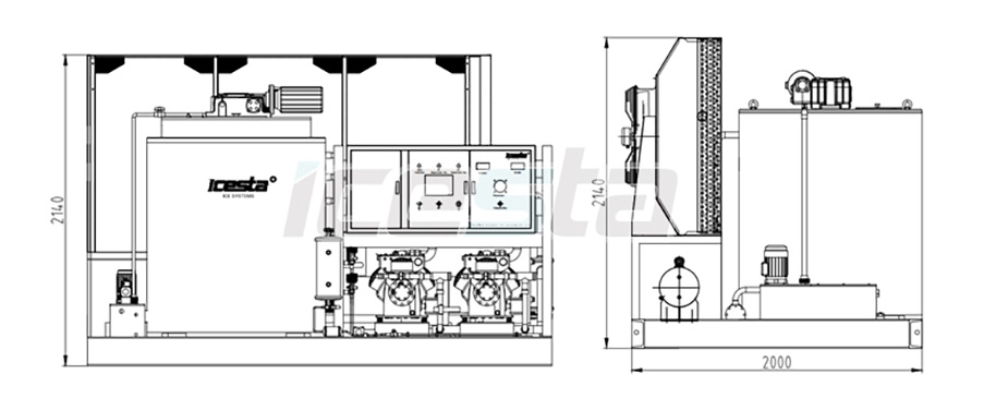 Seawater flake ice machine 10t stainless steel air cooling (land-based) from ICESTA 16