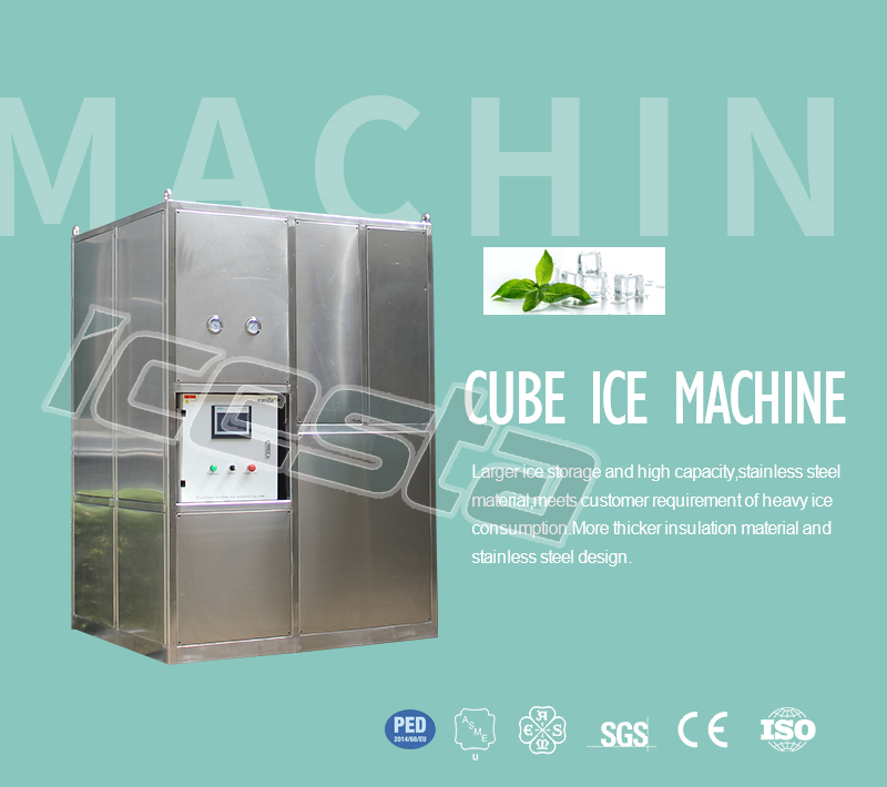 Cube ice Machine water cooling High Productivity 1Ton/Day Hot Product Customized in ICESTA 8