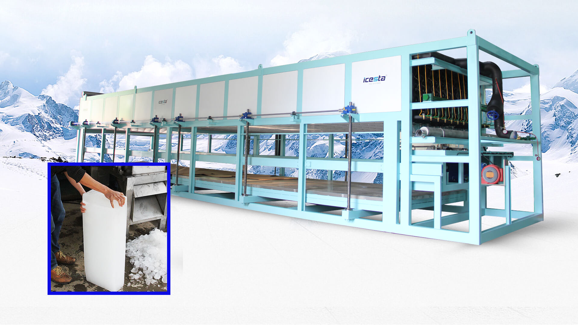 Direct Cooling Block Ice Making Machine 20kg 10kg 50kg 100kg Per Piece ...