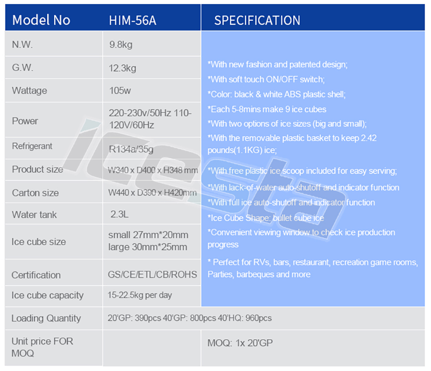 Home ice maker machine mini portable bullet ICESTA 12