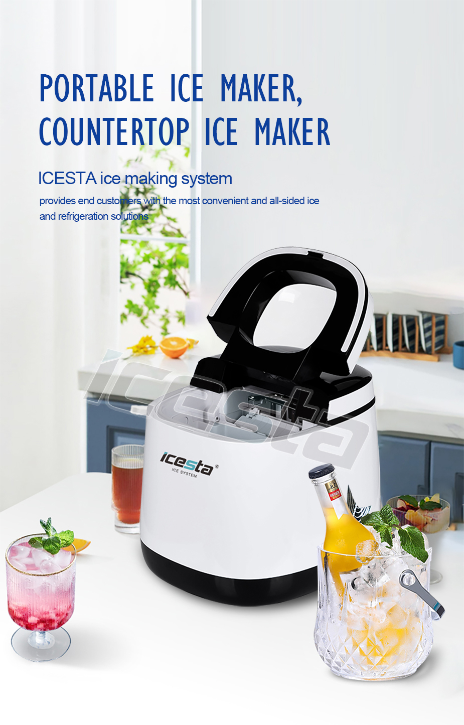 Home ice maker machine mini portable bullet ICESTA 8
