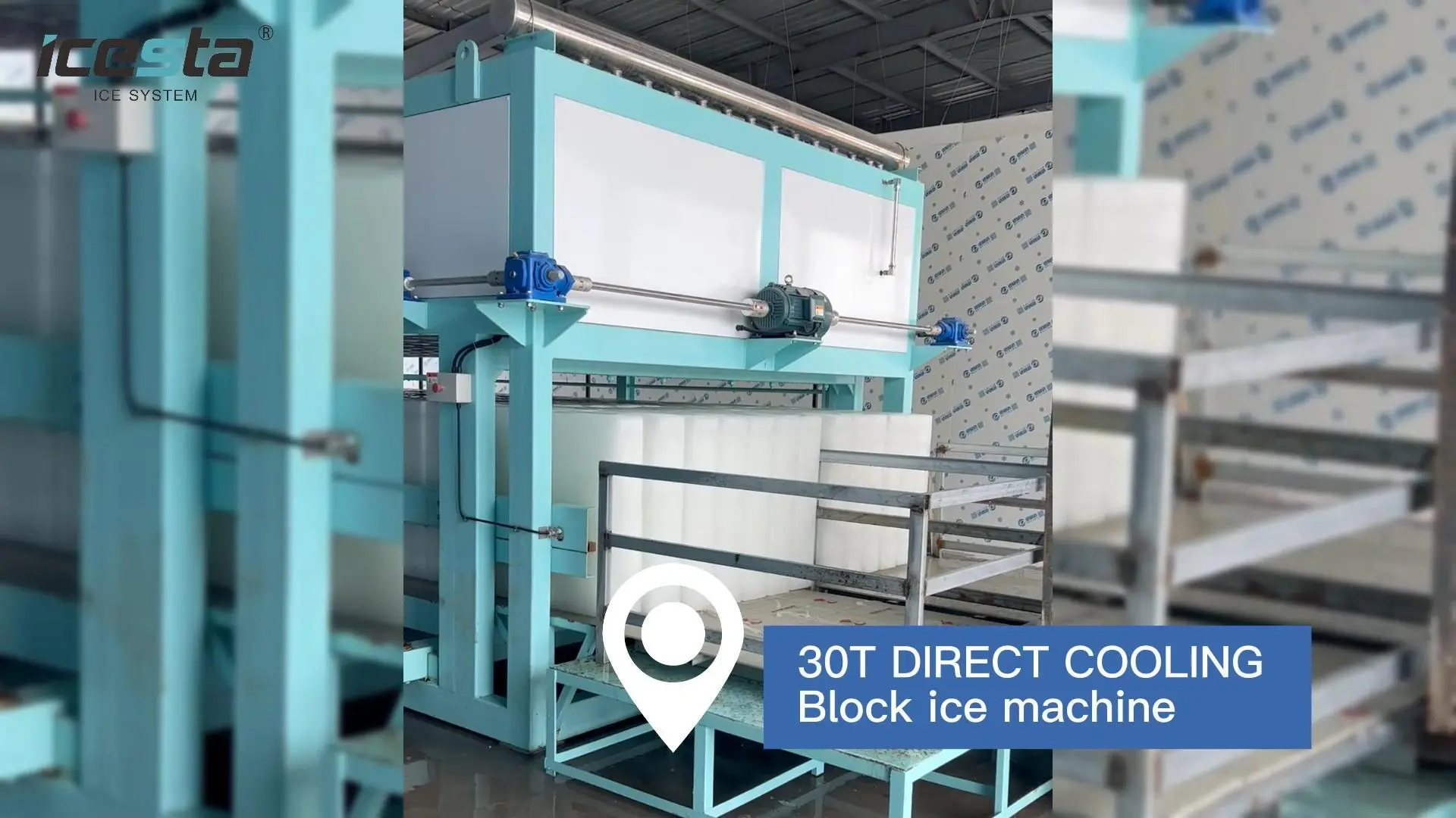 Direct Cooling Block ice machine with 30 tons water cooling 35kg per piece For ice factory 1