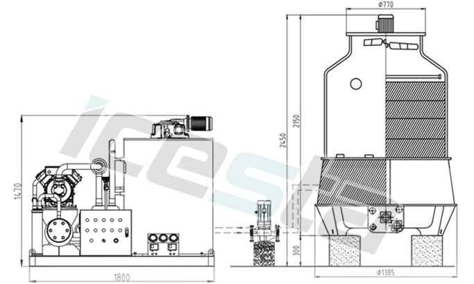 ICESTA  3 ton commercial flake ice machine with Quality Automatic Energy-saving High Productivity Long Service Life 12