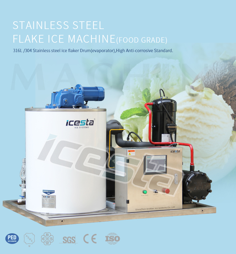 High Quality Edible stainless steel flake ice machine 1-2t for meat sausage Company 8