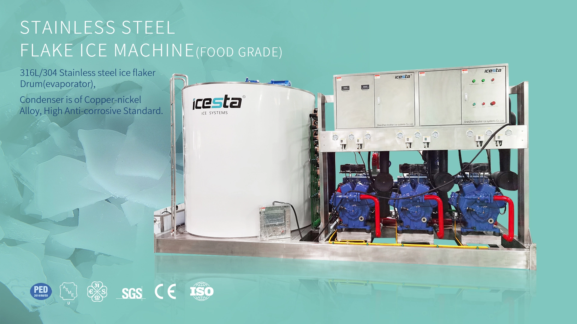 Flake ice machine 30t stainless steel industrial ICESTA Customized energy-saving High Productivity Long Service Life 1