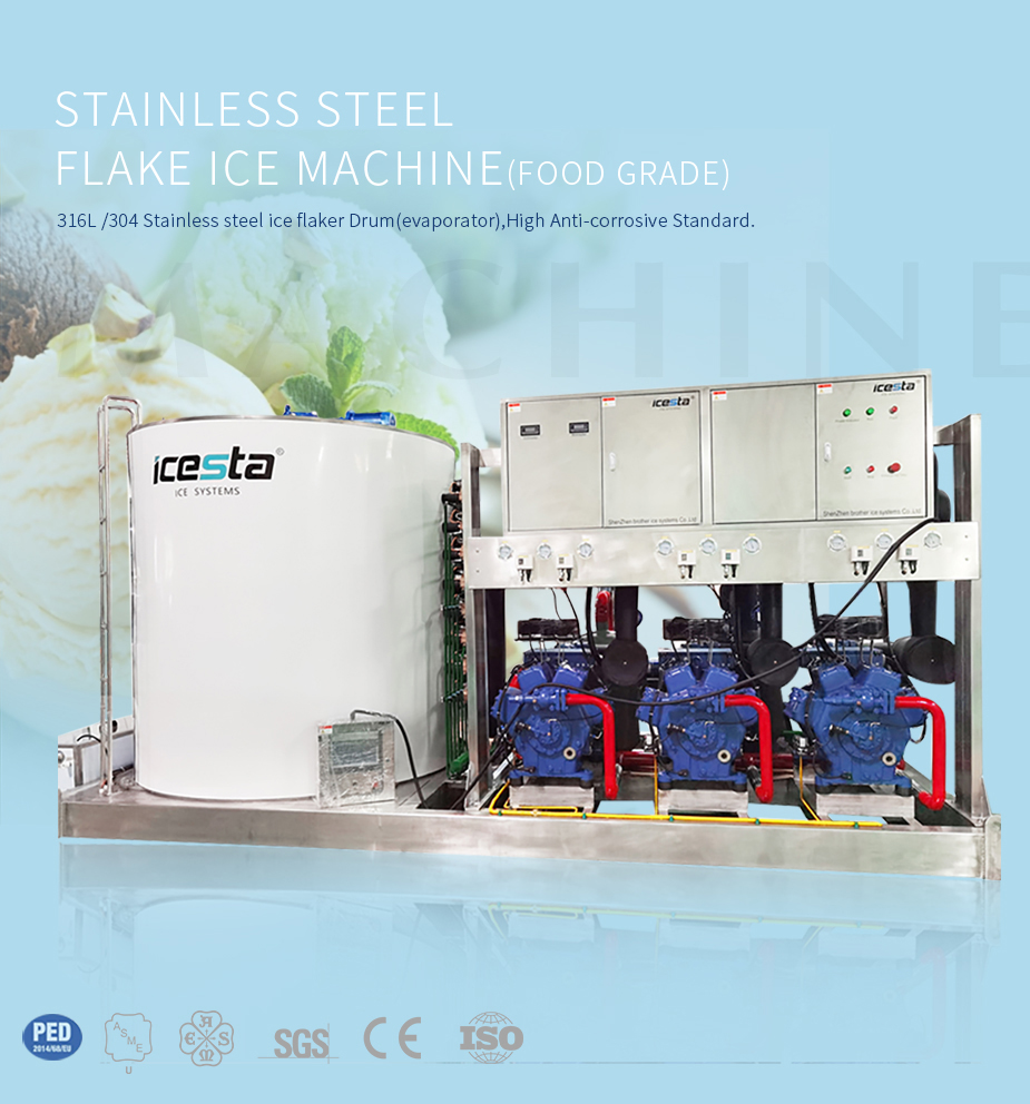 Flake ice machine 30t stainless steel industrial ICESTA Customized energy-saving High Productivity Long Service Life 7