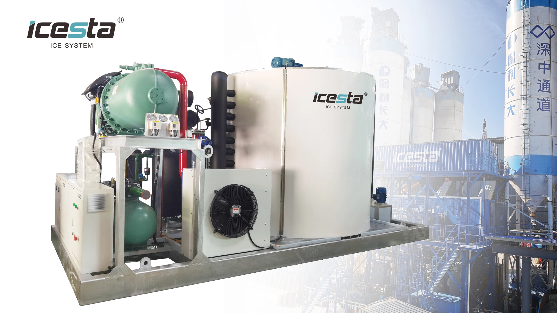 Flake Ice Making Machine Industrial 40tons daily output from Icesta 1