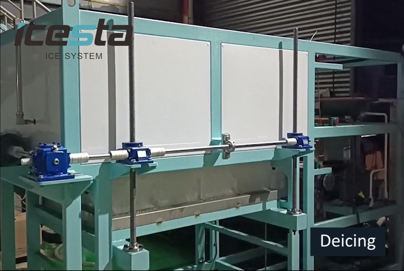 ICESTA water cooling Block ice machine installation & ice making test before shipping 13