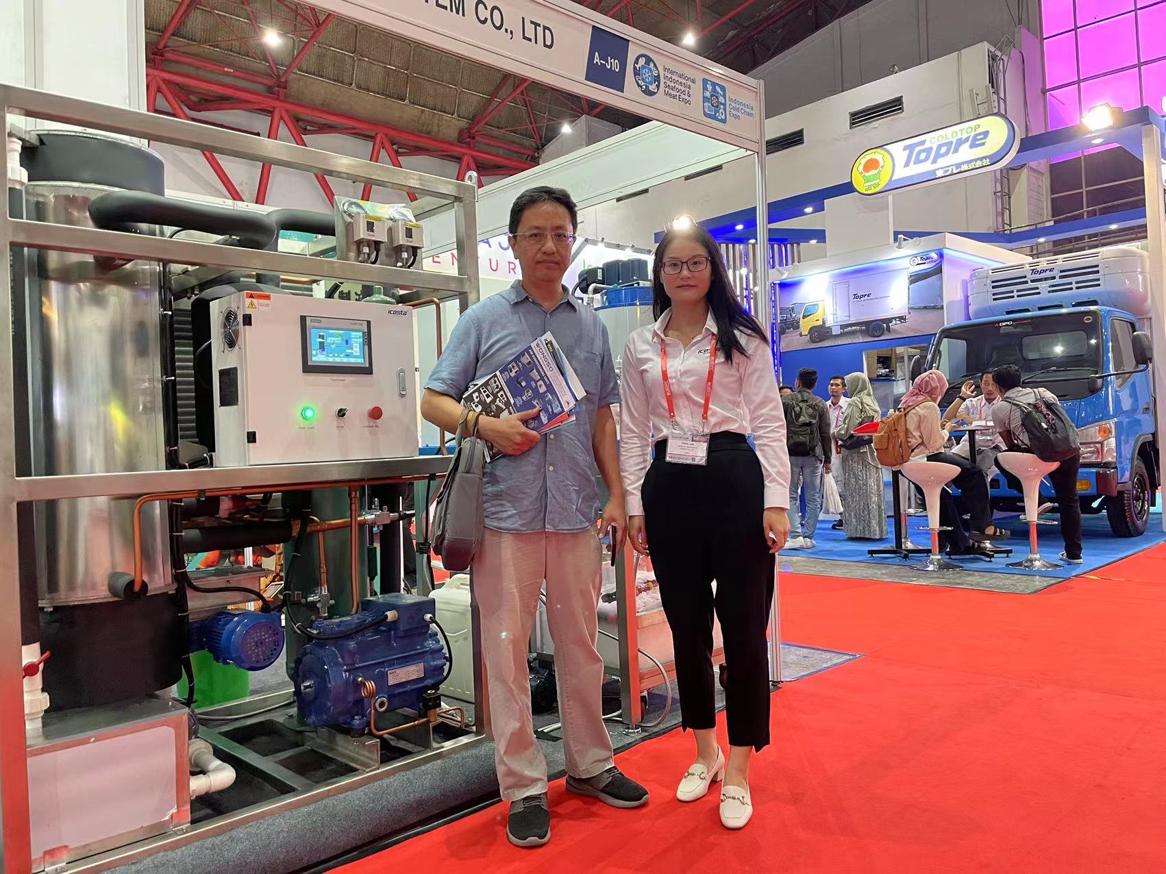 The ICESTA tube ice display machine was purchased directly with Indonesian currency 14