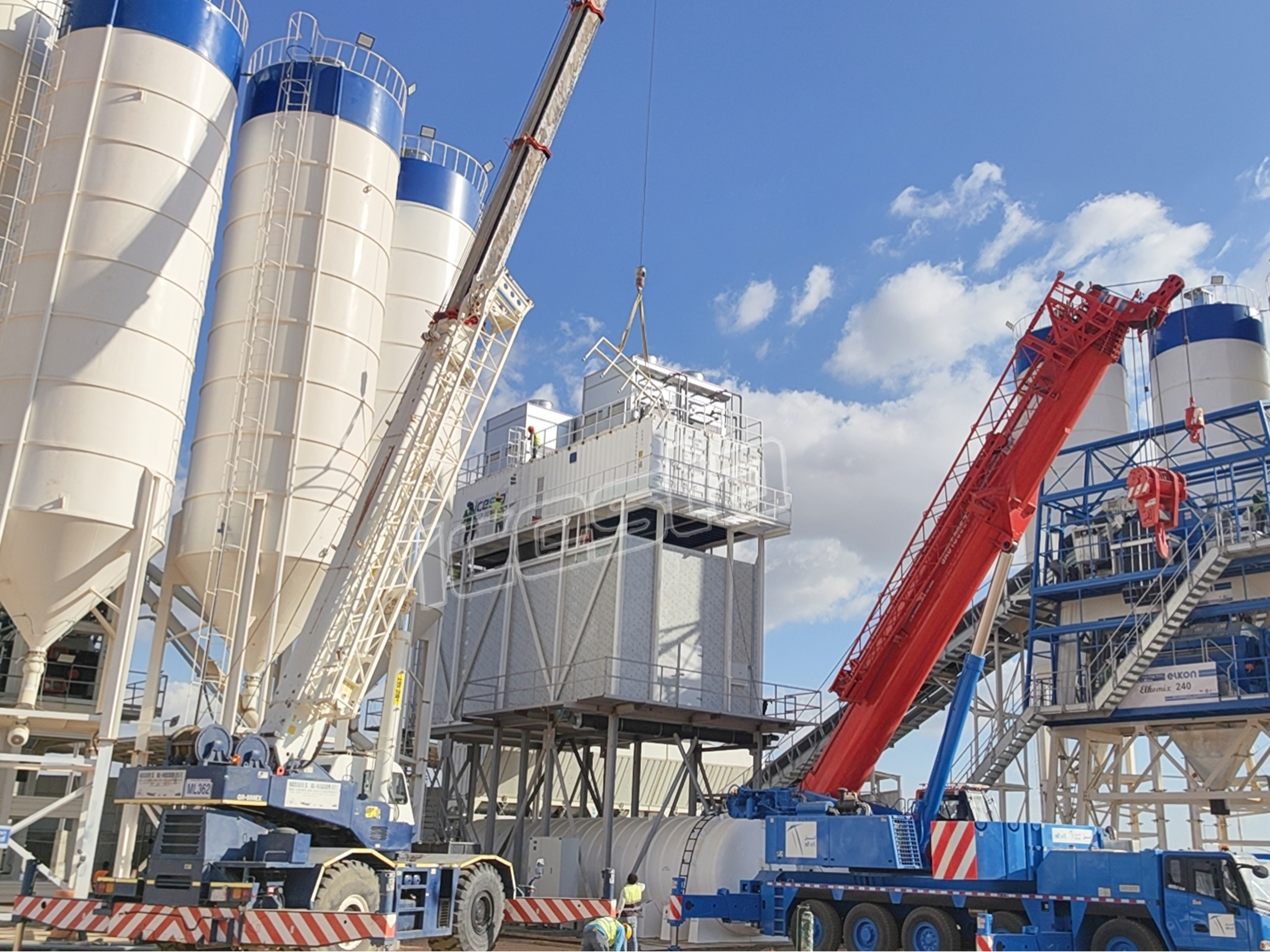 ICESTA 120t flake ice plant with ice storage and delivery system completed - Saudi Arabia concrete project 6