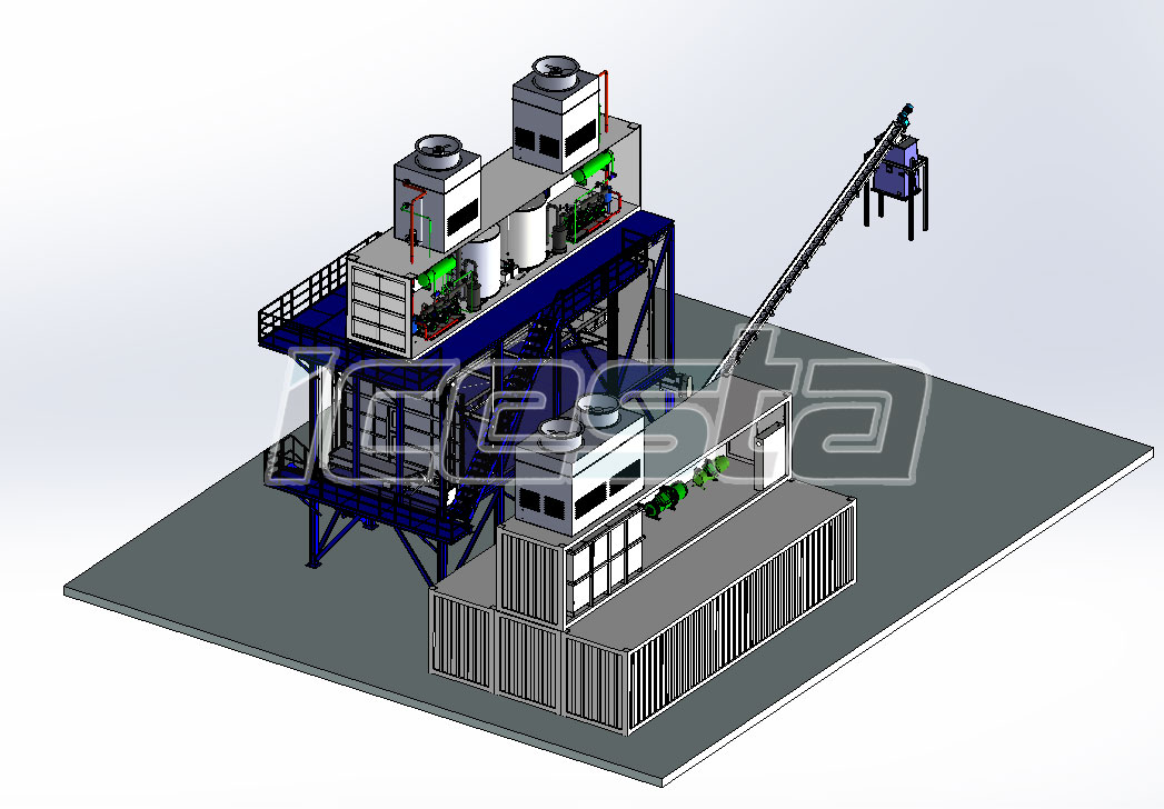 Flake ice system for concrete cooling solution from ICESTA 8