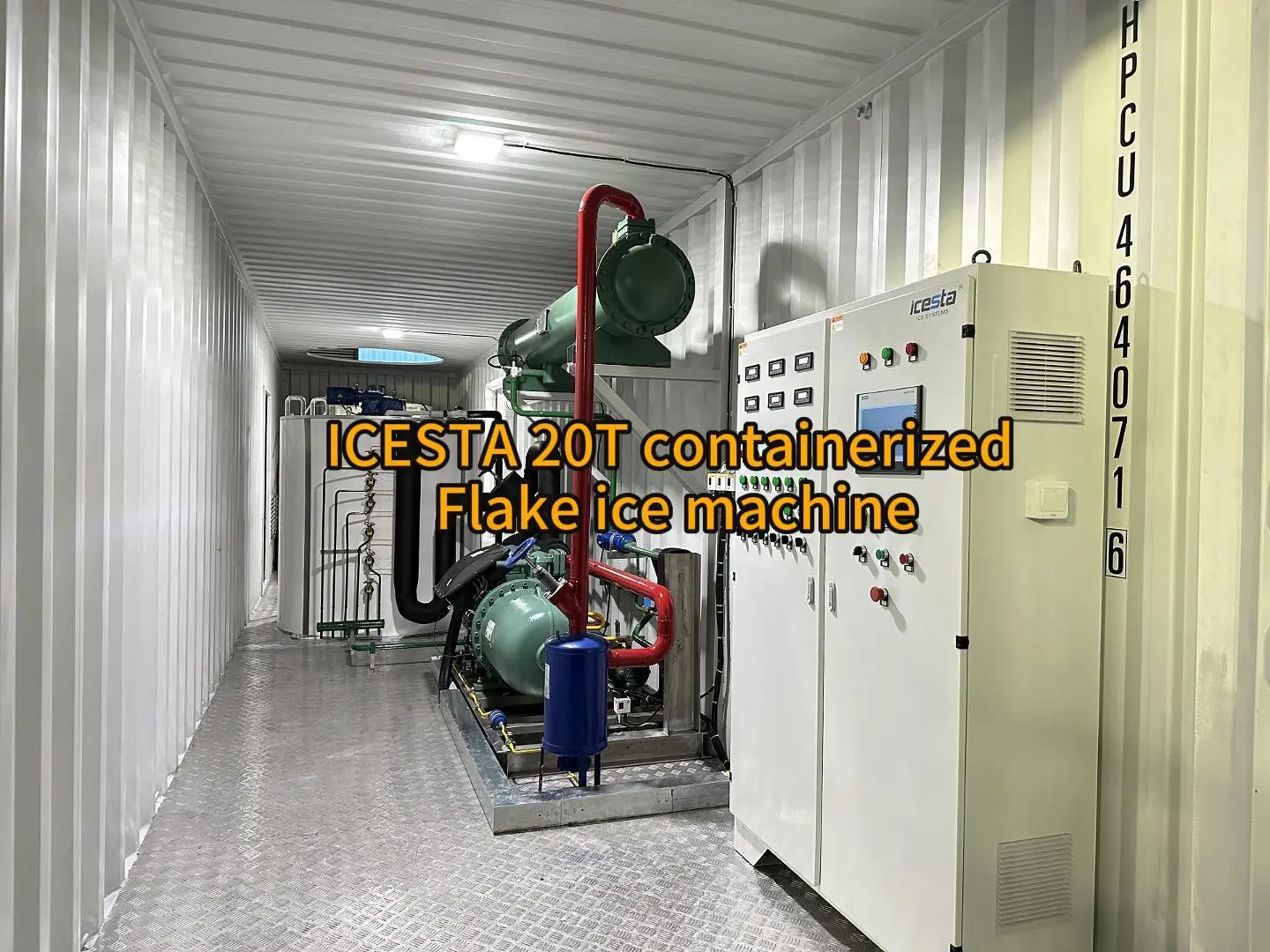 Container Flake Ice System 20 Tons Long Service Life High Productivity with Automatic Rake Ice Delivery System 1