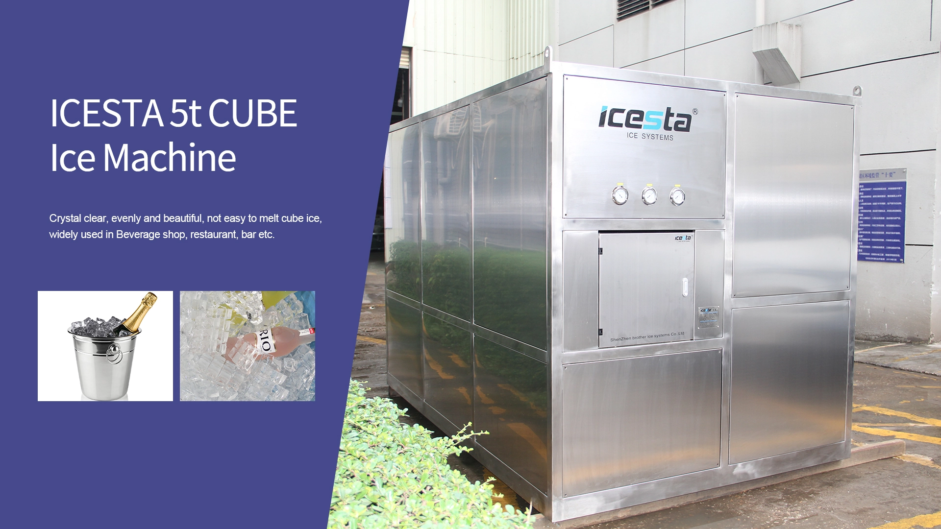 Ice Cube Machine Block Ice Cube Maker large capacity 5 Ton/Day from ICESTA 1