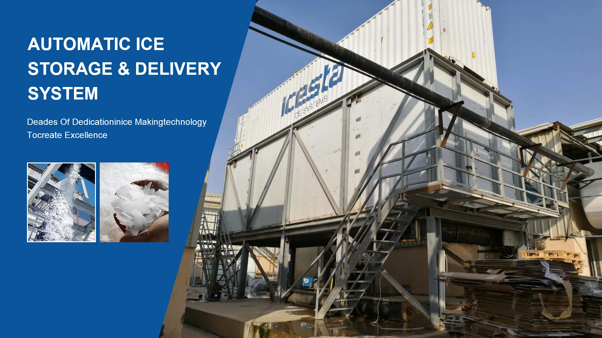 Container Flake Ice Plant 60 Tons Long Service Life High Productivity with Automatic Ice Storing and Delivery System 1