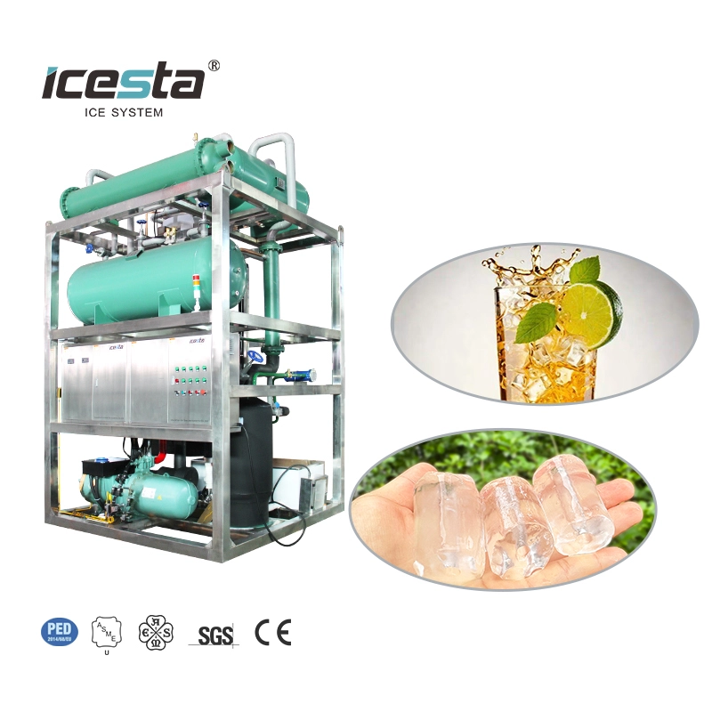 Tube ice machine with 15t Water Cooling Stainless Steel For Food Processing Industry / Cold Drinks 1