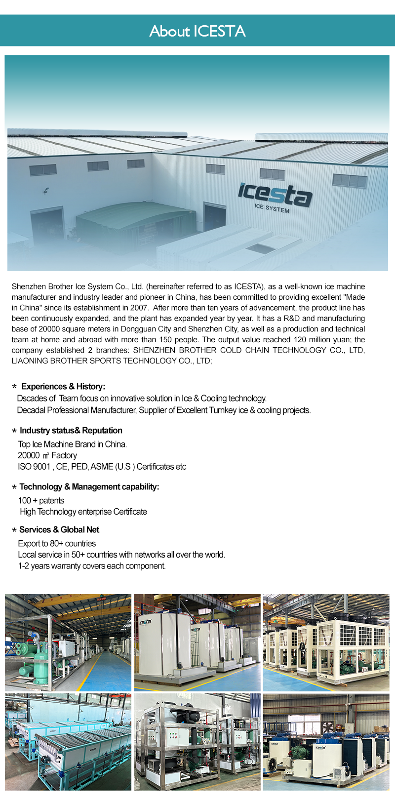 Máquina de hielo en tubos de acero inoxidable con refrigeración por evaporación de 50 toneladas para bebidas frías y fábricas de hielo. 20