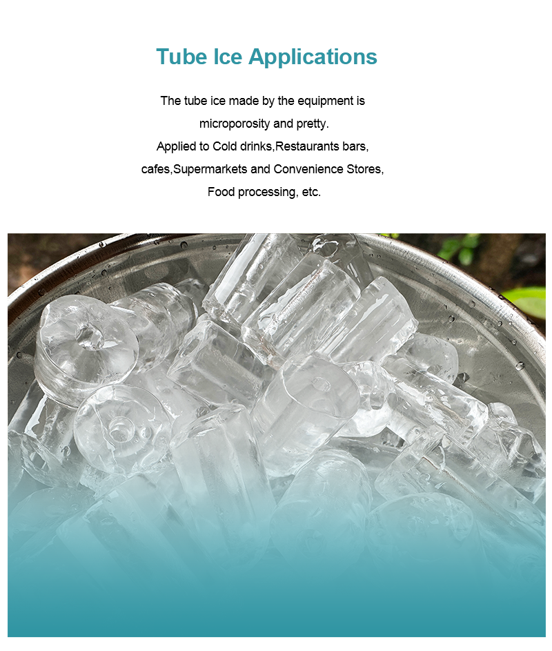 Máquina de hielo en tubos de acero inoxidable con refrigeración por evaporación de 50 toneladas para bebidas frías y fábricas de hielo. 17