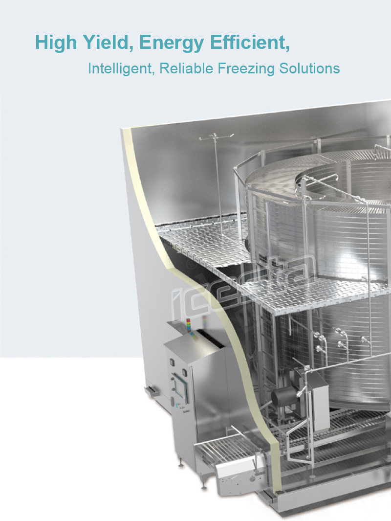 Industrial Self-stacking Spiral Quick Freezer Automatic spiral freezer equipment Compact and Hygienic 11