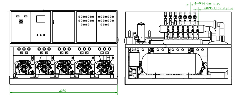 Condensing unit Industrial Parallel piston compressor With big 210hp Air Cooling Stainless Steel for Food processing 13