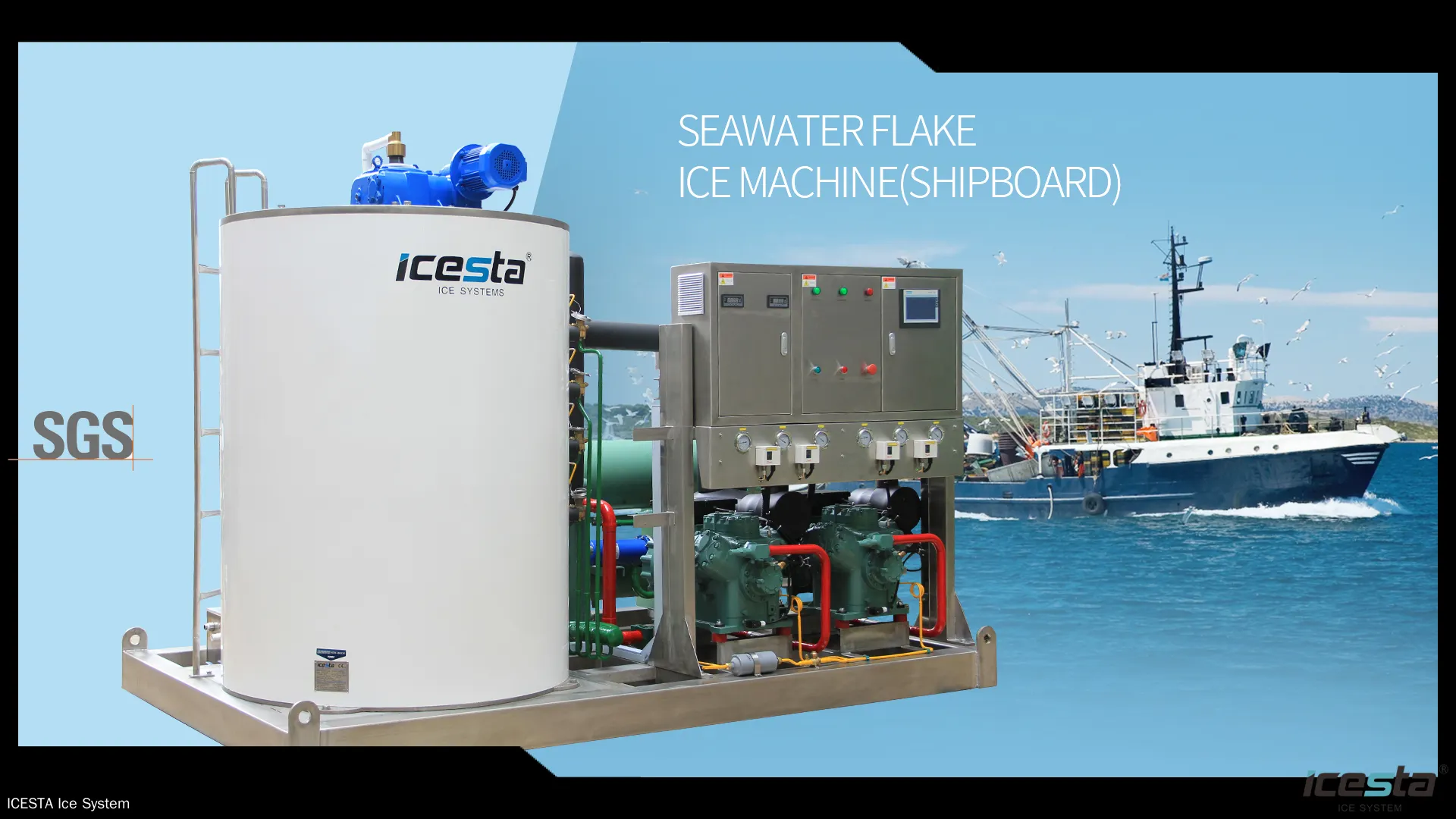 Customizable Marine Seawater Flake Ice Machine - 10-25T Output 1