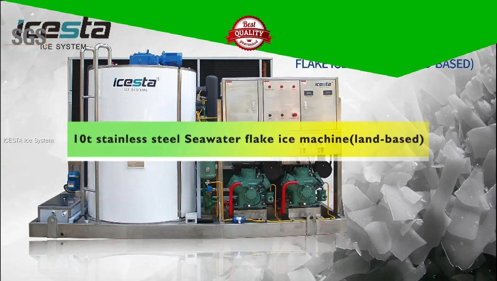 Seawater Flake Ice Machine - Stainless Steel, CE/ASME Compliant 1