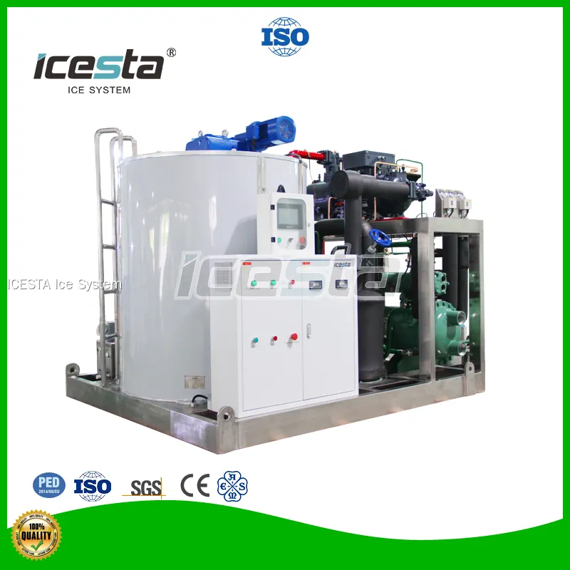 Premium Stainless Steel Flake Ice Machine - Customizable Specs. - Ideal for Food Processing & Deep-Sea Fishing. - 316L Stainless Steel Drum. 1