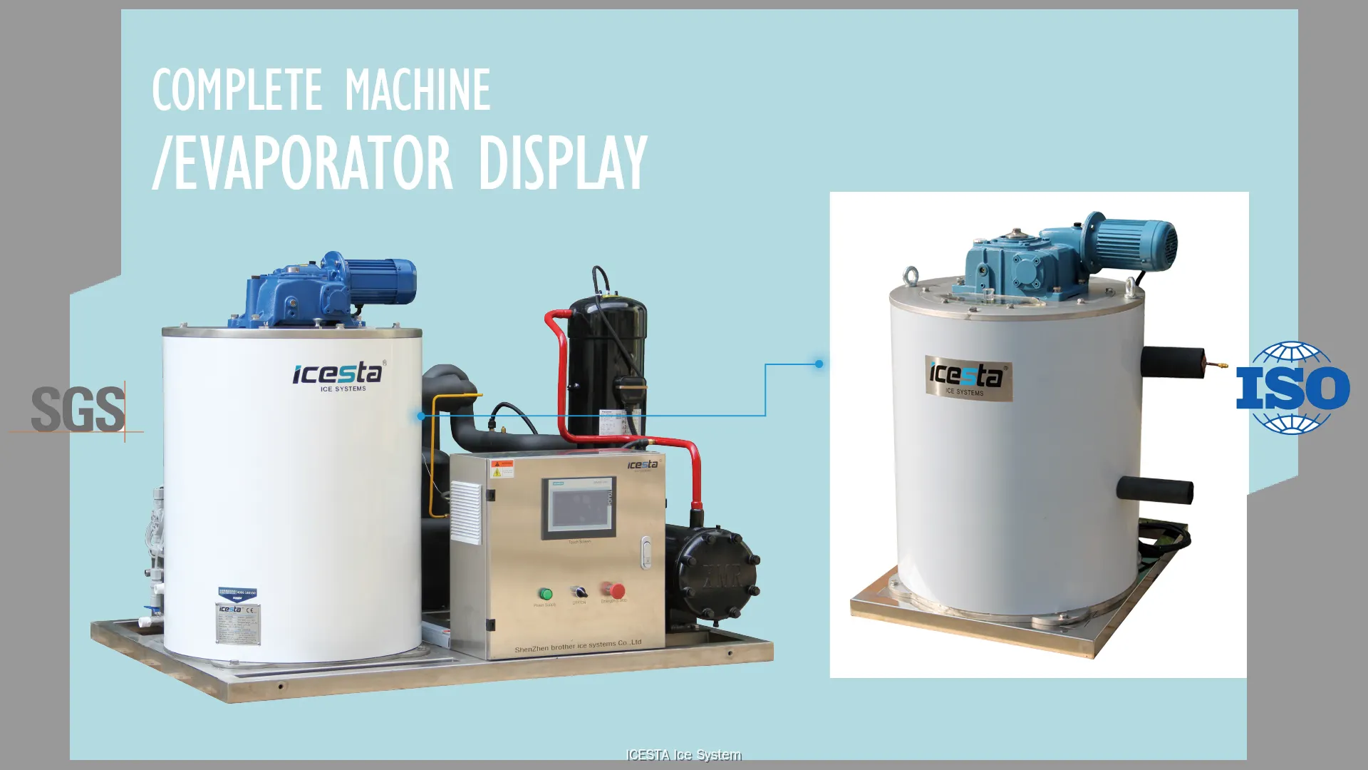 Long-lasting, Leak-proof Ice Flaker Evaporator - Carbon/SS Steel Option 1