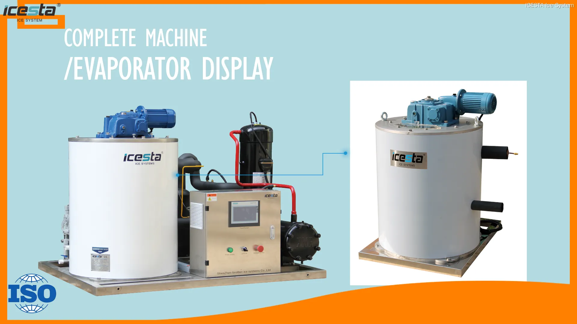 Durable Stainless Steel Flake Ice Machine Evaporator 1