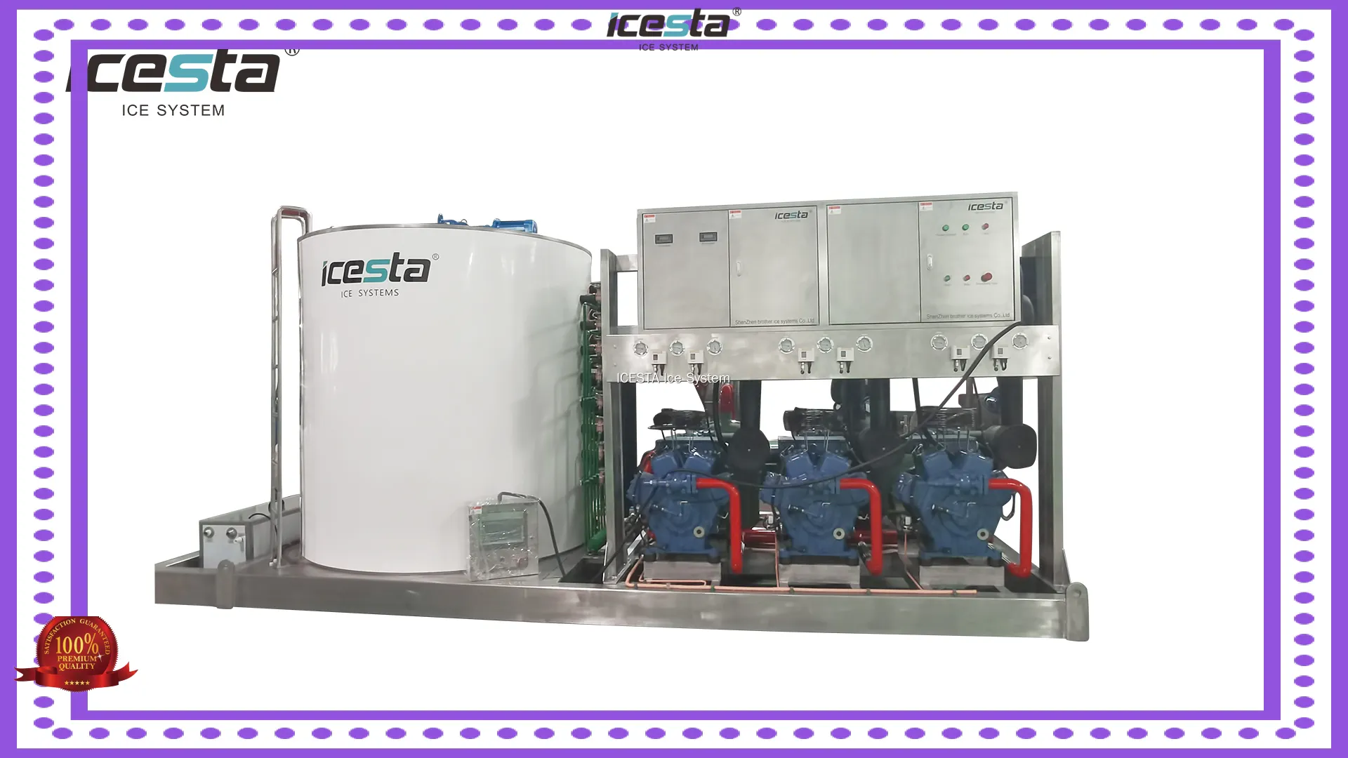 Icesta Customizable Industrial Flake Ice Machine - 10-40 Tons Daily Output 1