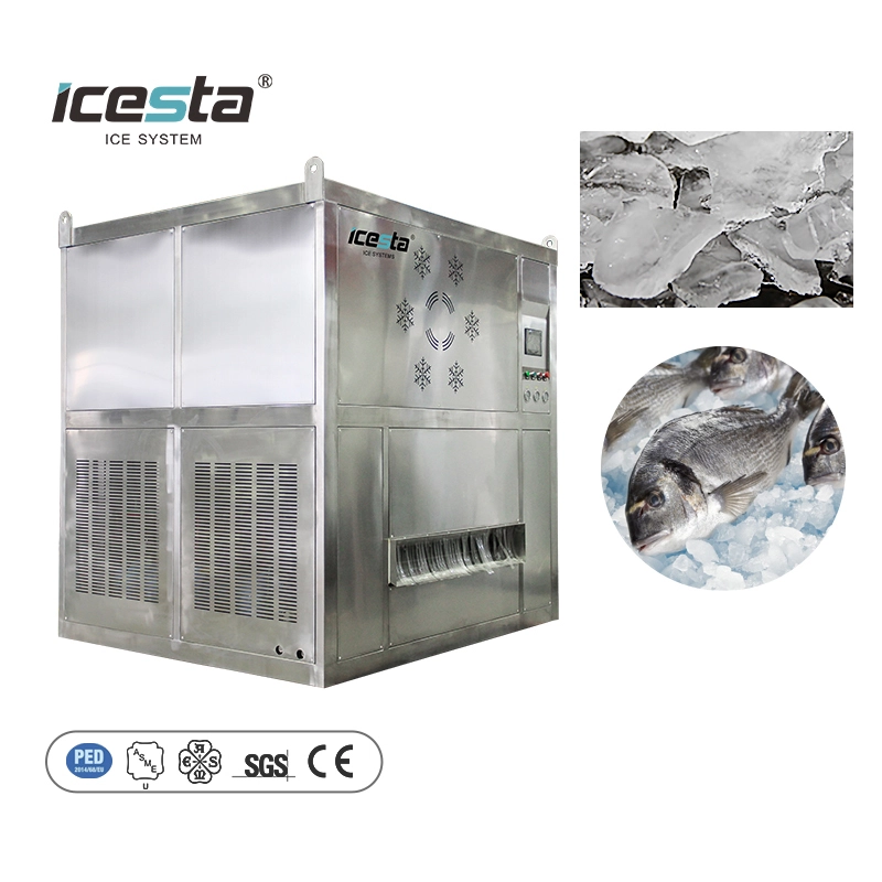 Plate Ice Machine Automatic 3 Ton Stainless Steel Slow Melting Long Service Life - ICESTA 1